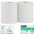 Papier toaletowy MERIDA OPTIMUM, biały, średnica 23 cm, długość 210 m, dwuwarstwowy,  zgrzewka 6 szt., ECOLABEL